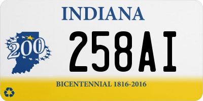 IN license plate 258AI