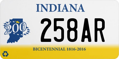 IN license plate 258AR