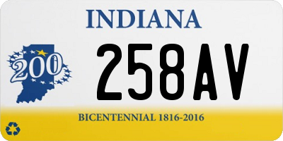 IN license plate 258AV