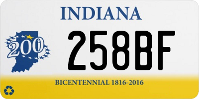 IN license plate 258BF