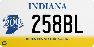 IN license plate 258BL