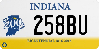 IN license plate 258BU