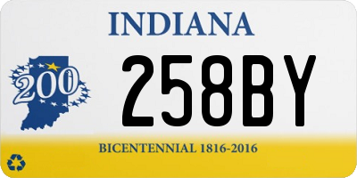 IN license plate 258BY