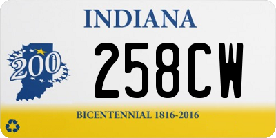 IN license plate 258CW