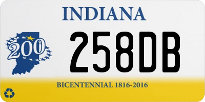 IN license plate 258DB