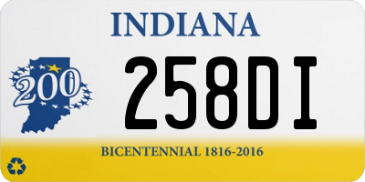 IN license plate 258DI