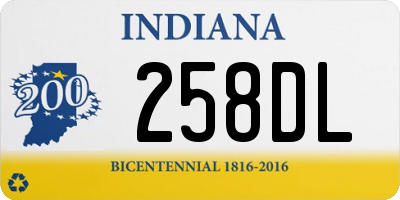 IN license plate 258DL