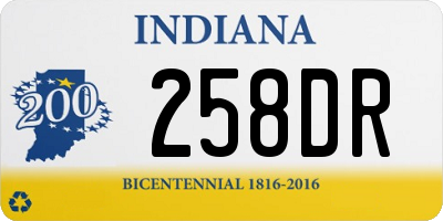 IN license plate 258DR