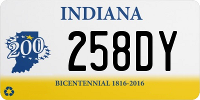 IN license plate 258DY