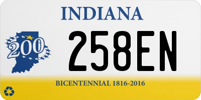 IN license plate 258EN