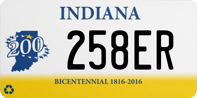 IN license plate 258ER