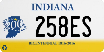 IN license plate 258ES