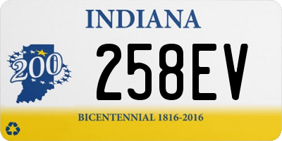 IN license plate 258EV