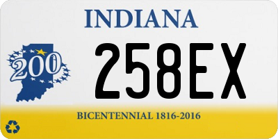 IN license plate 258EX