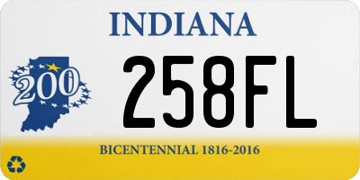 IN license plate 258FL