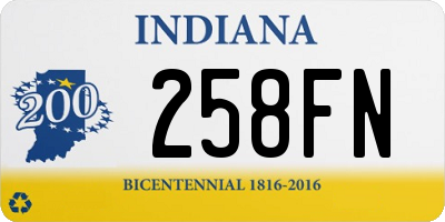 IN license plate 258FN