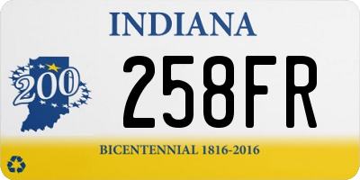 IN license plate 258FR