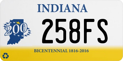 IN license plate 258FS