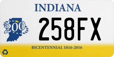 IN license plate 258FX