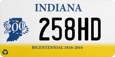 IN license plate 258HD