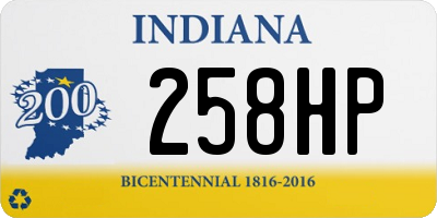 IN license plate 258HP