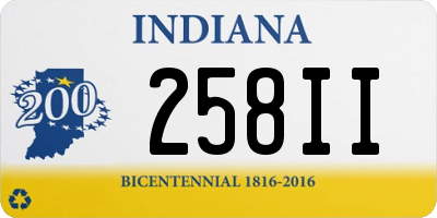 IN license plate 258II