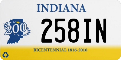 IN license plate 258IN