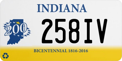 IN license plate 258IV