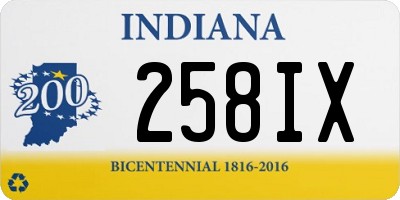 IN license plate 258IX