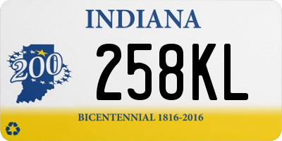 IN license plate 258KL