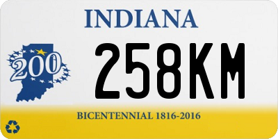 IN license plate 258KM