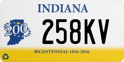 IN license plate 258KV