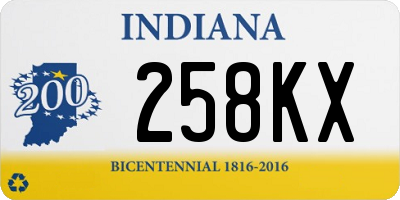 IN license plate 258KX