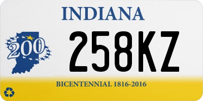 IN license plate 258KZ