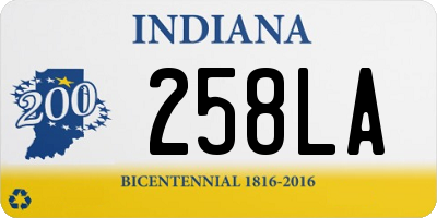 IN license plate 258LA