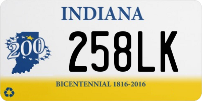 IN license plate 258LK