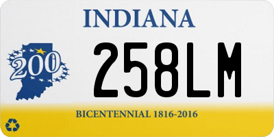 IN license plate 258LM