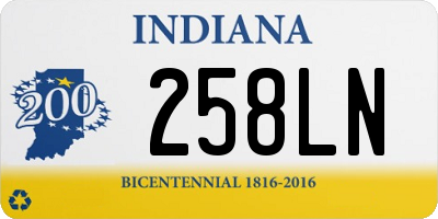 IN license plate 258LN