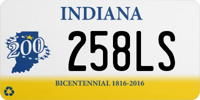 IN license plate 258LS