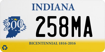 IN license plate 258MA