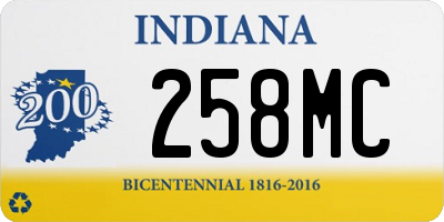 IN license plate 258MC