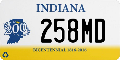 IN license plate 258MD