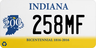 IN license plate 258MF