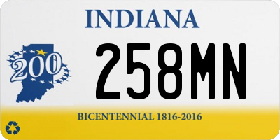 IN license plate 258MN