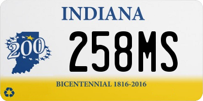 IN license plate 258MS