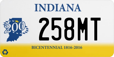 IN license plate 258MT