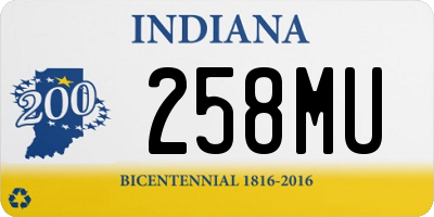 IN license plate 258MU