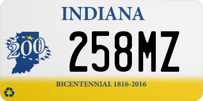 IN license plate 258MZ