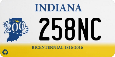 IN license plate 258NC