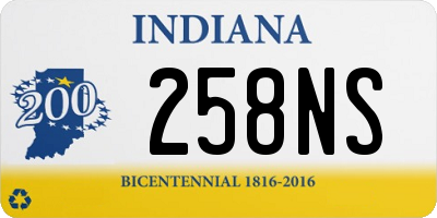 IN license plate 258NS